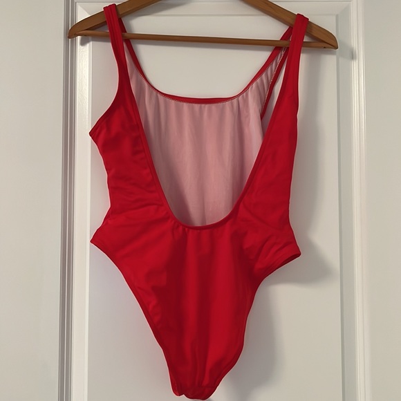 ASOS red one piece swim suit - Picture 2 of 4